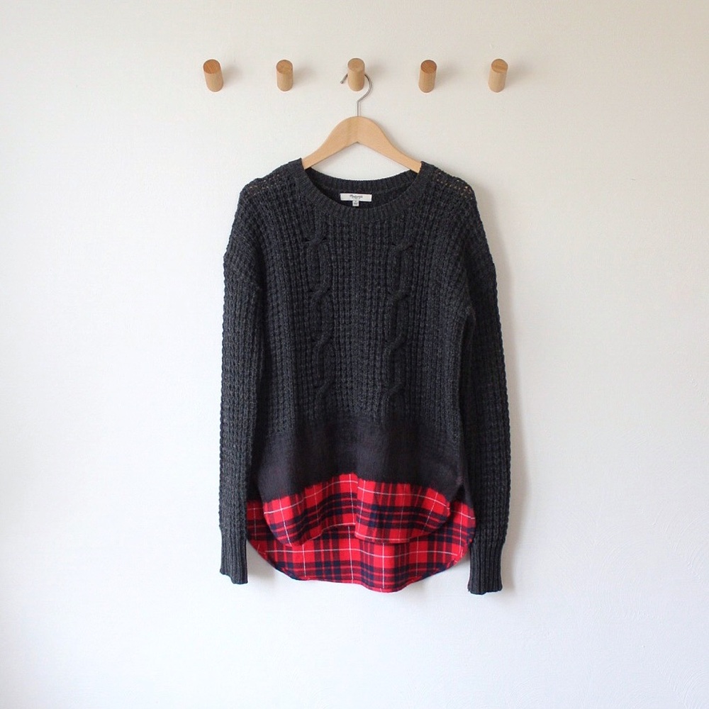 M A D E W E L L • Contrast Cable Knit Sweater